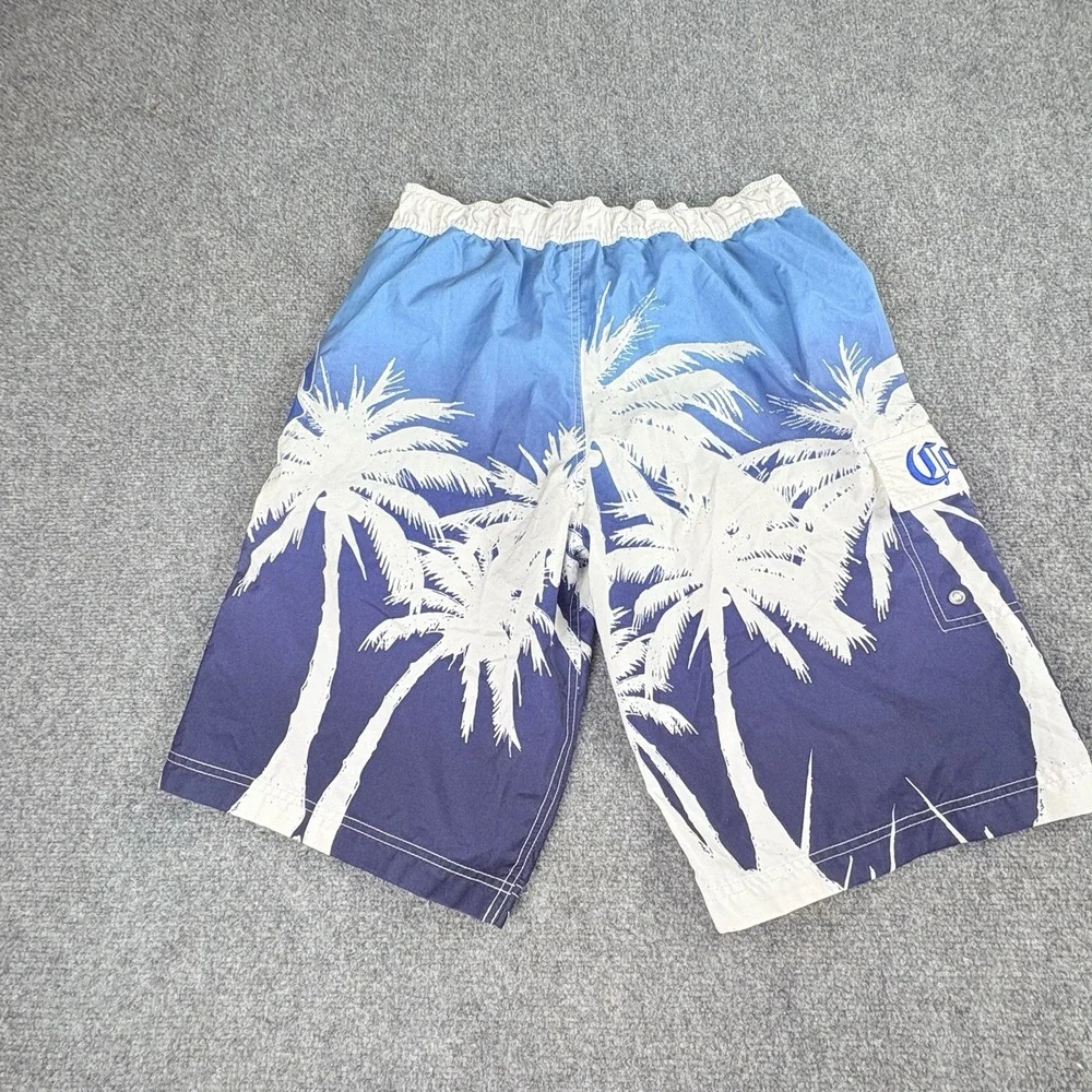 Corona Swim Trunks Mens M Board‎ Shorts Palm Tree Blue Tropical Coastal Beach